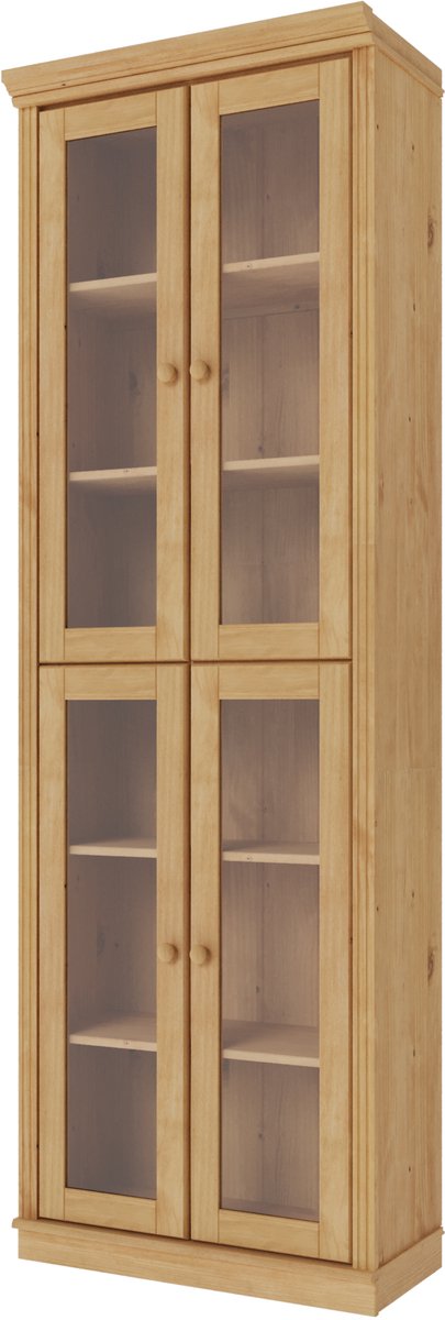 Notio Living Anita- Boekenkast Glazen Deuren 4 pcs SW Stain wax