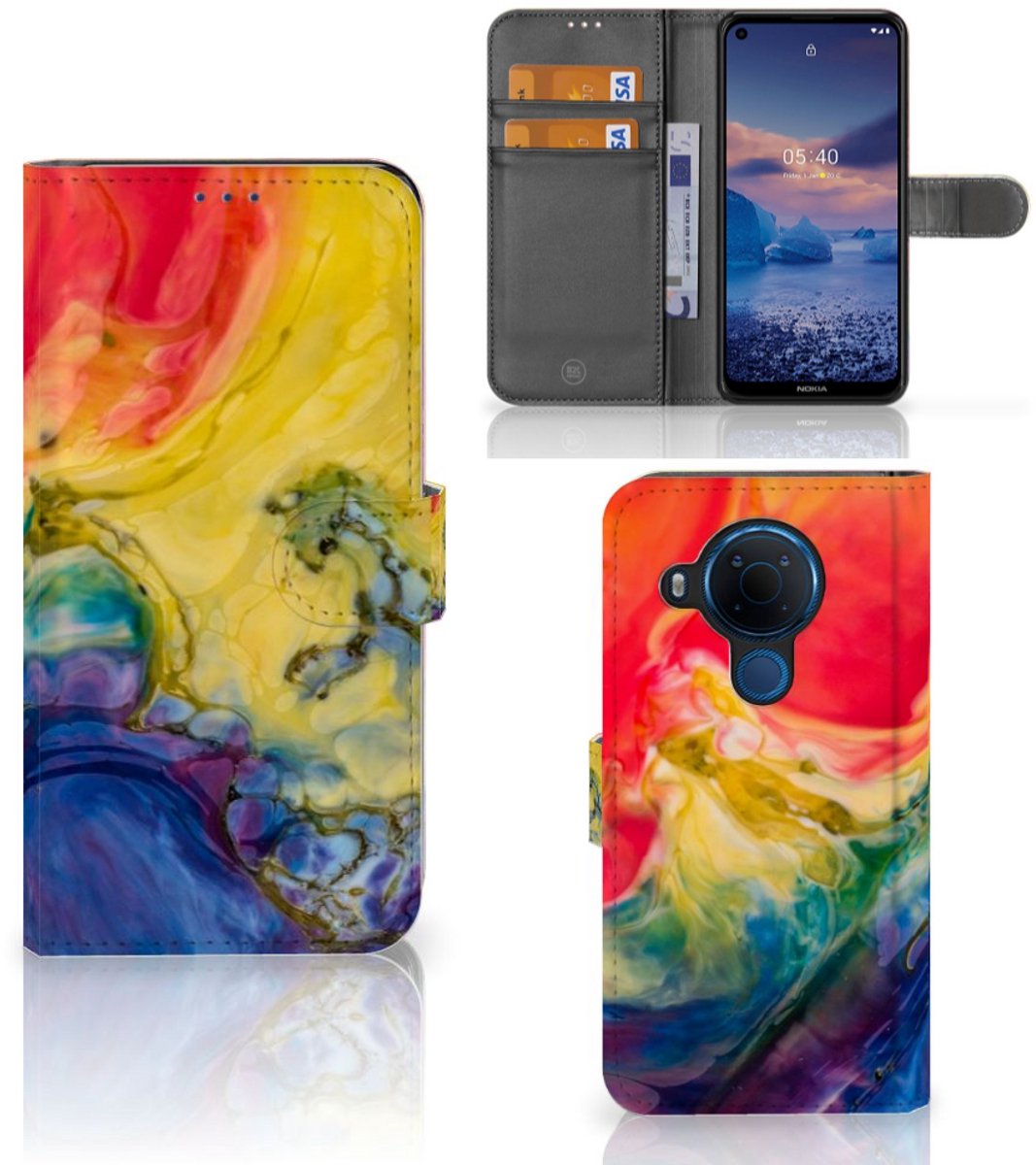 Hoesje Nokia 5.4 Watercolor Dark