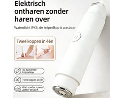 2-in-1 elektrische scheerapparaten voor vrouwen – IPX6 – Ontharing voor gezicht oksels schaamhaar en benen – Wit – Oplaadbare 2-in-1 Elektrische Bikinitrimmer Voor Vrouwen – Epilator – Scheerapparaat Vrouw – Gezicht Trimmer – Bikinitrimmer