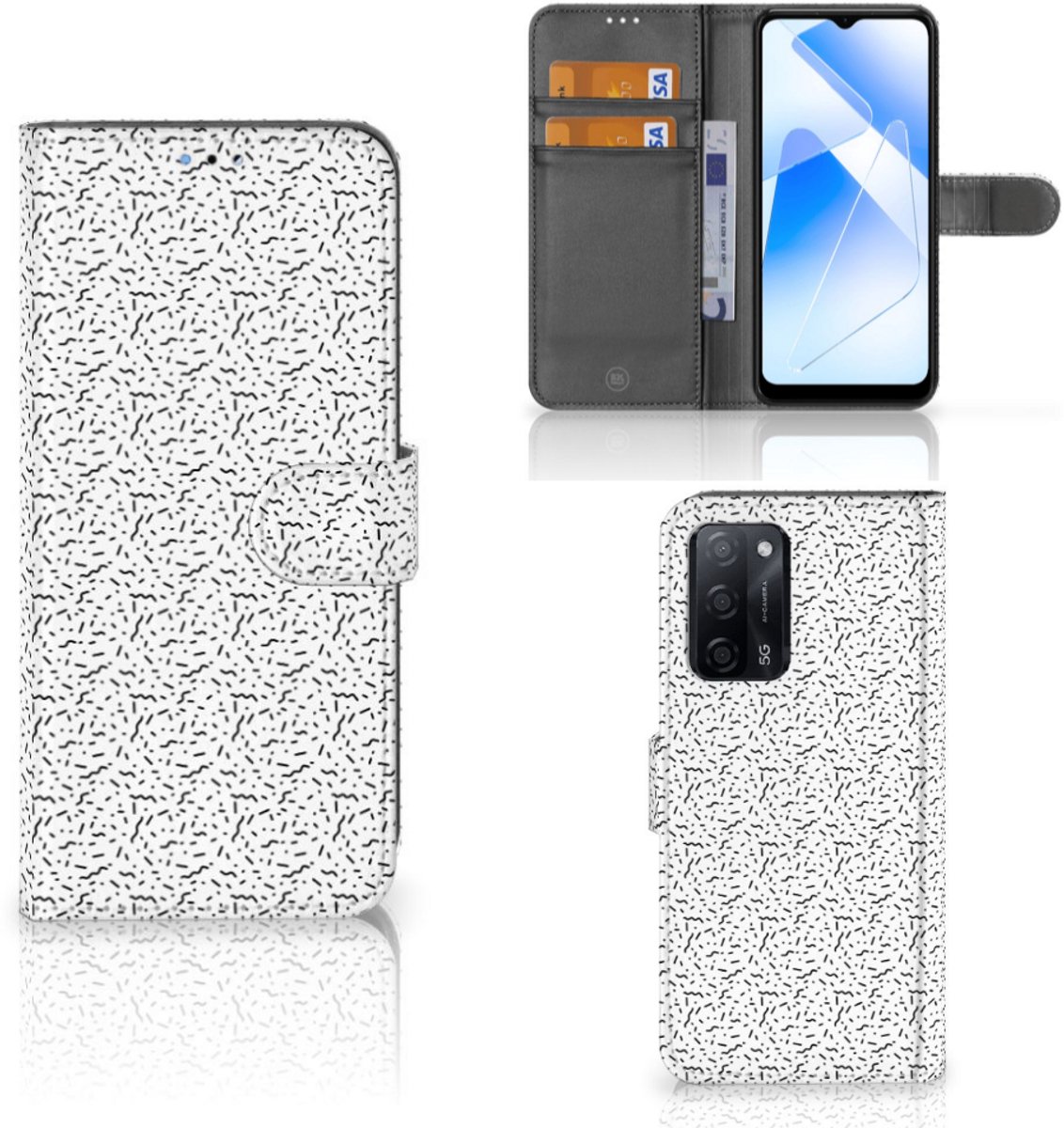 OPPO A16/A16s/A54s Telefoon Hoesje Stripes Dots