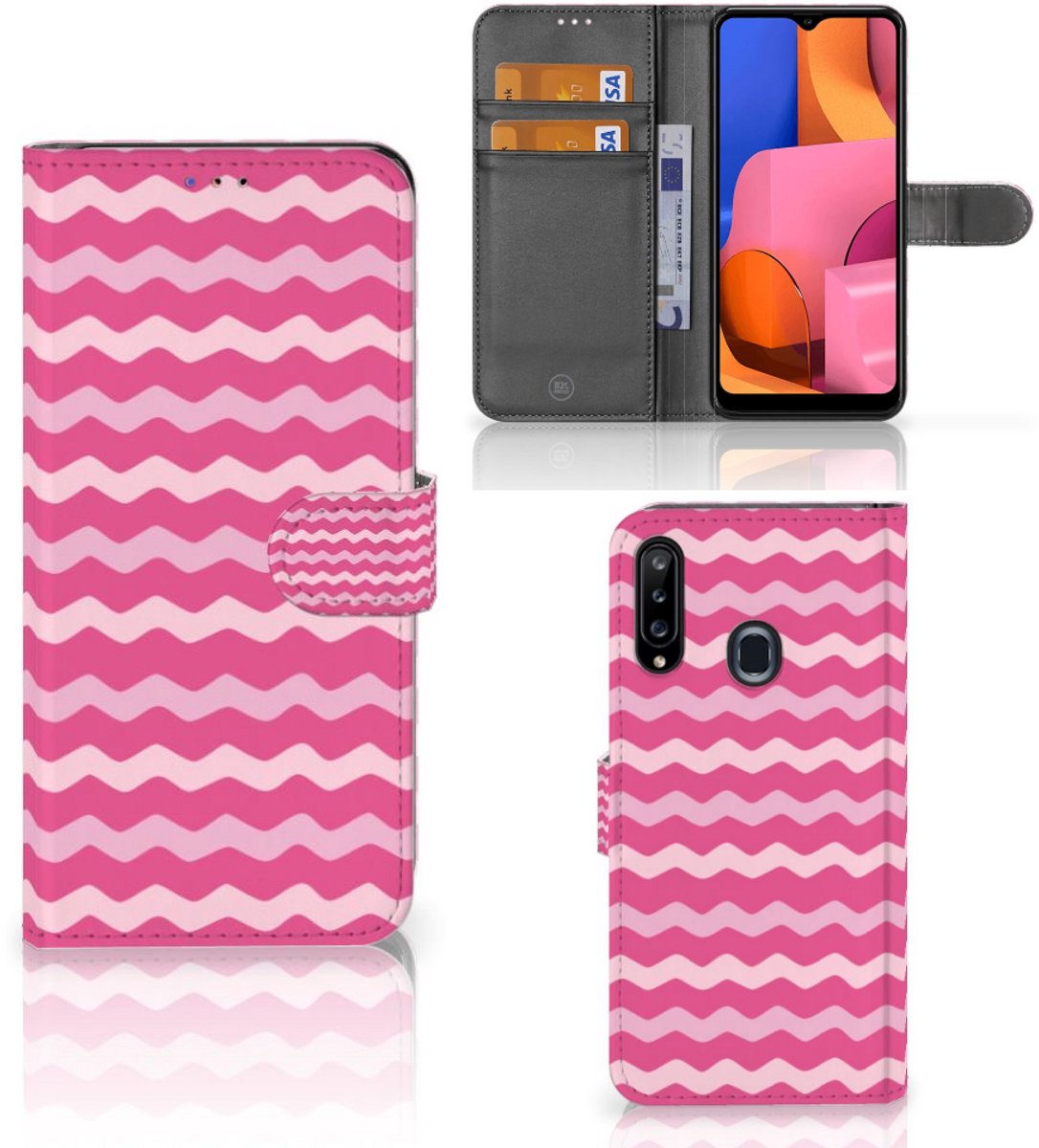 Samsung Galaxy A20s Telefoon Hoesje Waves Pink