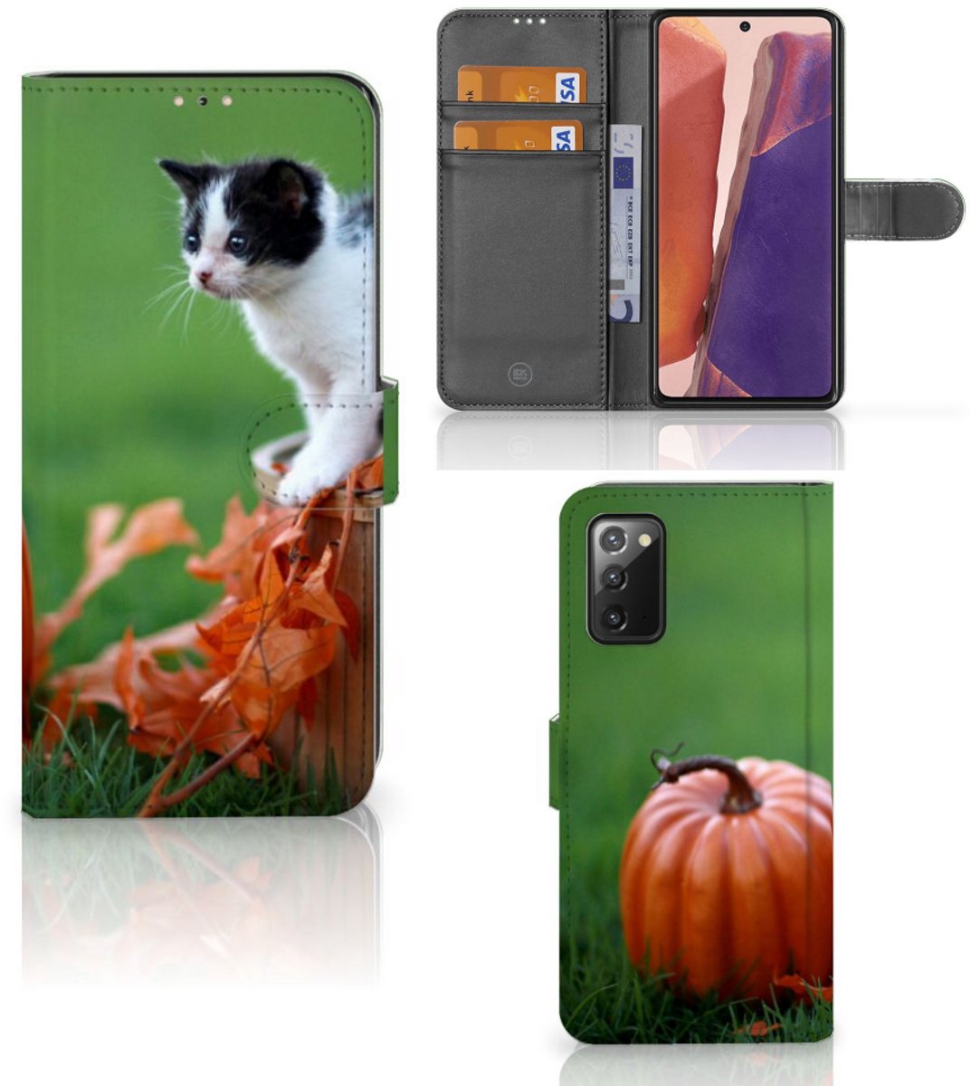 Samsung Galaxy Note 20 Telefoonhoesje met Pasjes Kitten
