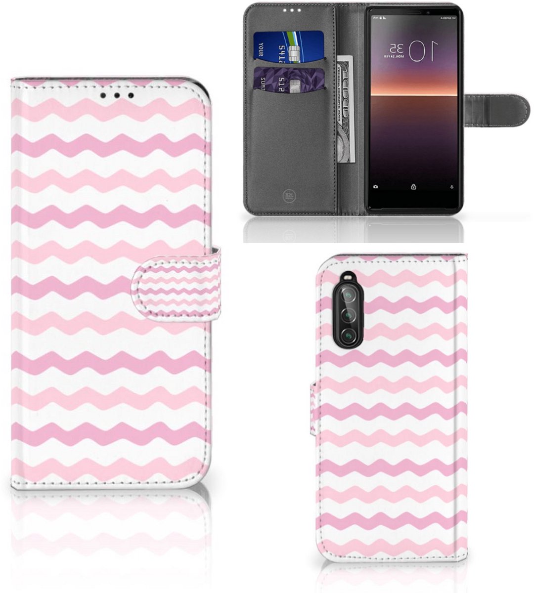 Sony Xperia 10 II Telefoon Hoesje Waves Roze