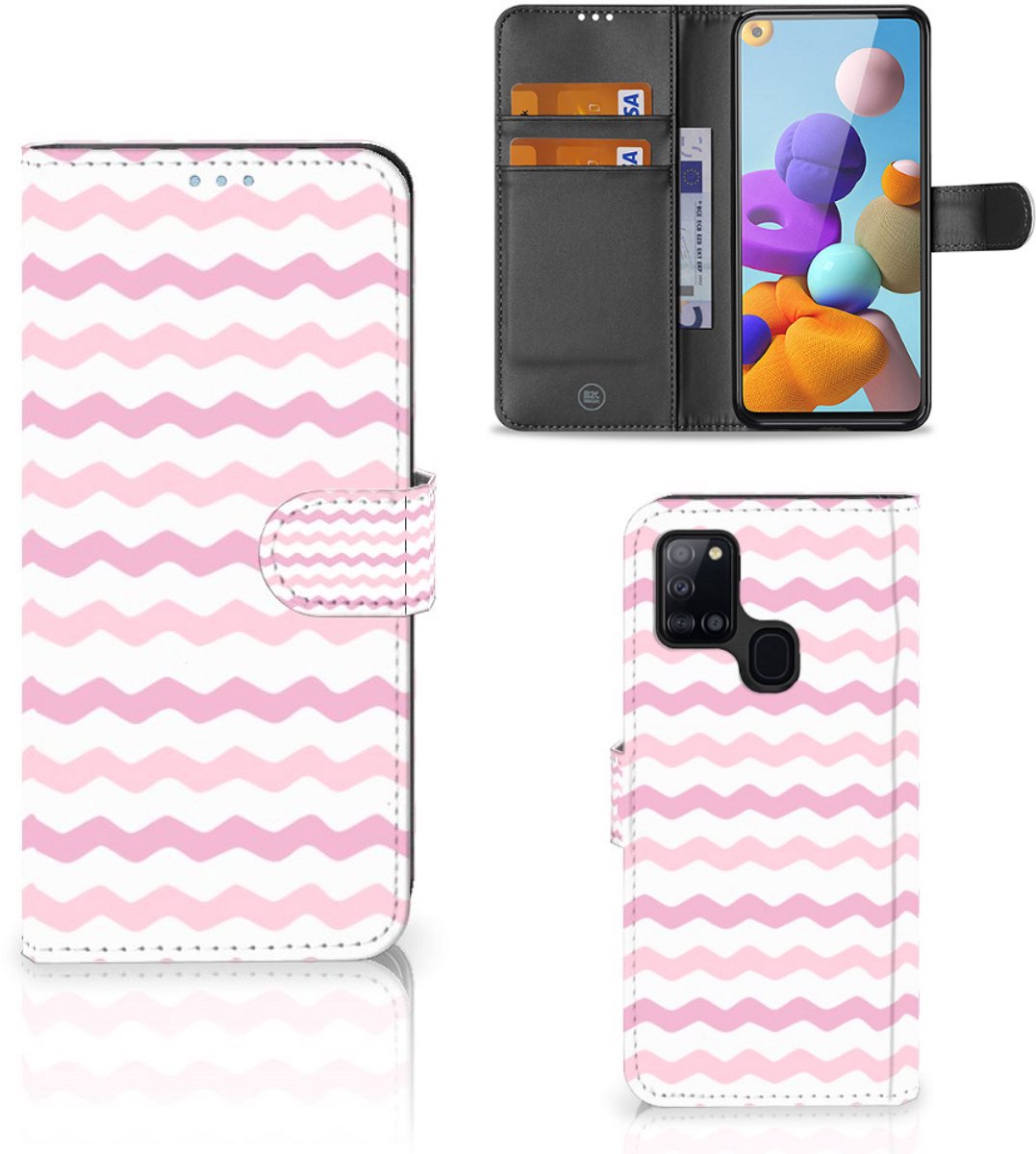 Samsung Galaxy A21s Telefoon Hoesje Waves Roze