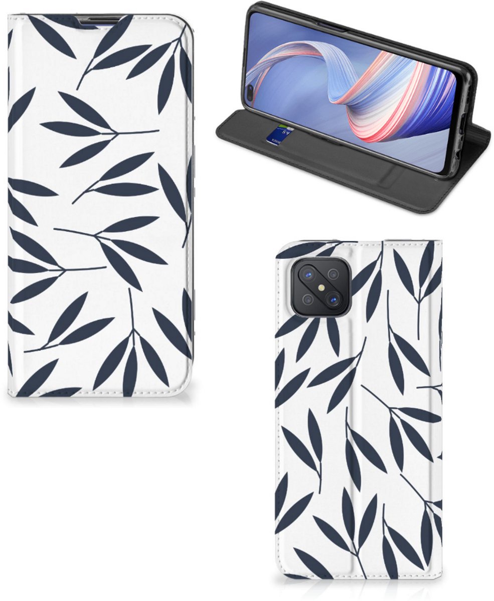 OPPO Reno4 Z 5G Smart Cover Leaves Blue