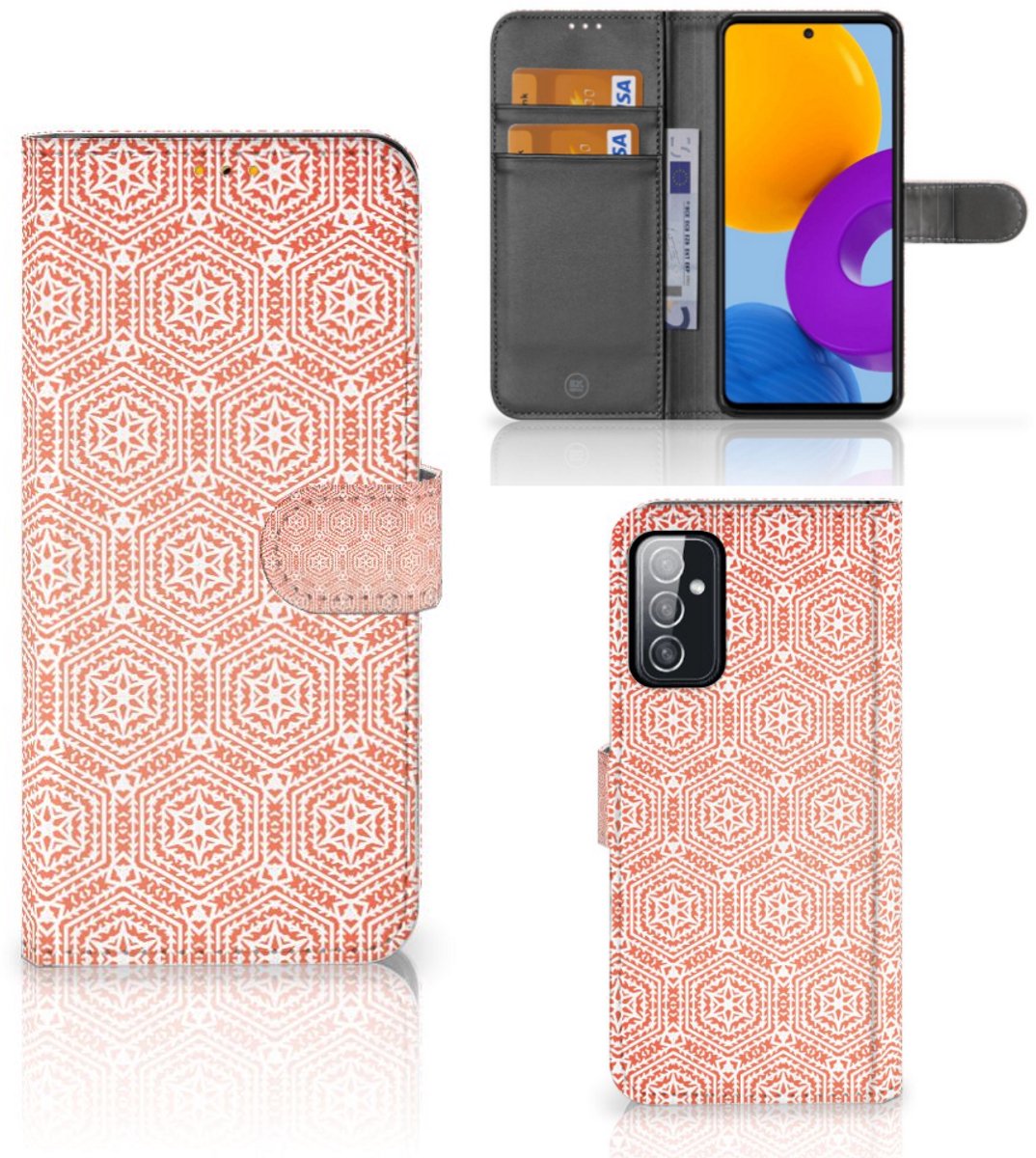 Samsung Galaxy M52 Telefoon Hoesje Pattern Orange