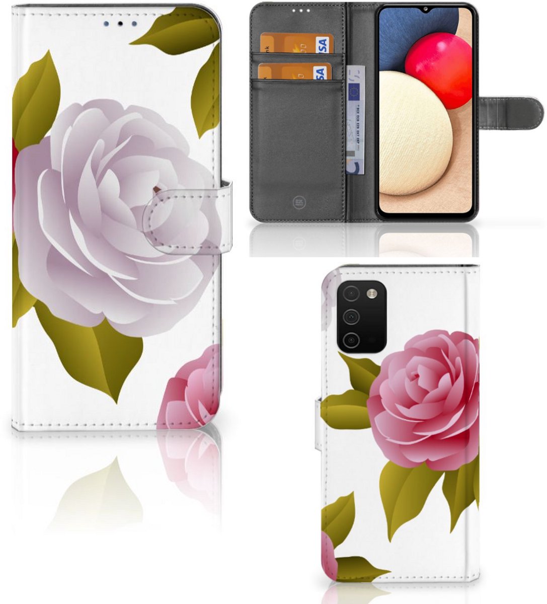 Boekhoesje voor Samsung Galaxy A03s Hoesje Roses