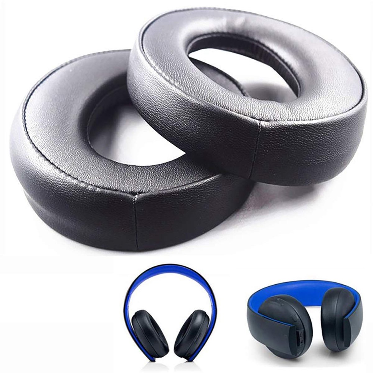 Allecto - Vervangende Oorkussens - Hoofdtelefoon Oorkussens - Hoogwaardige kwaliteit - Zwart - Comfortabele oorkussens - Geschikt voor Sony PS3 PS4...