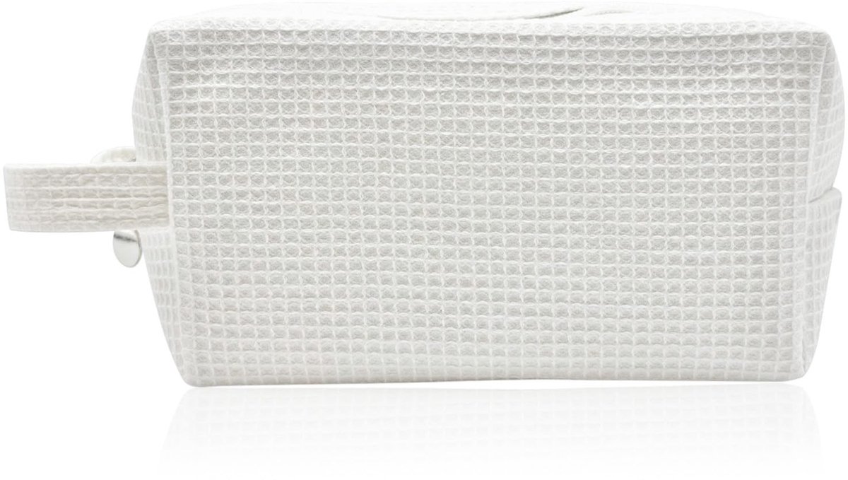 White Plaid Texture Cosmetic Bag - Toiletry Bag, Large Capacity Toiletry Bag, Portable Travel Accessories for Women, Simple Makeup Bag, White, Large,