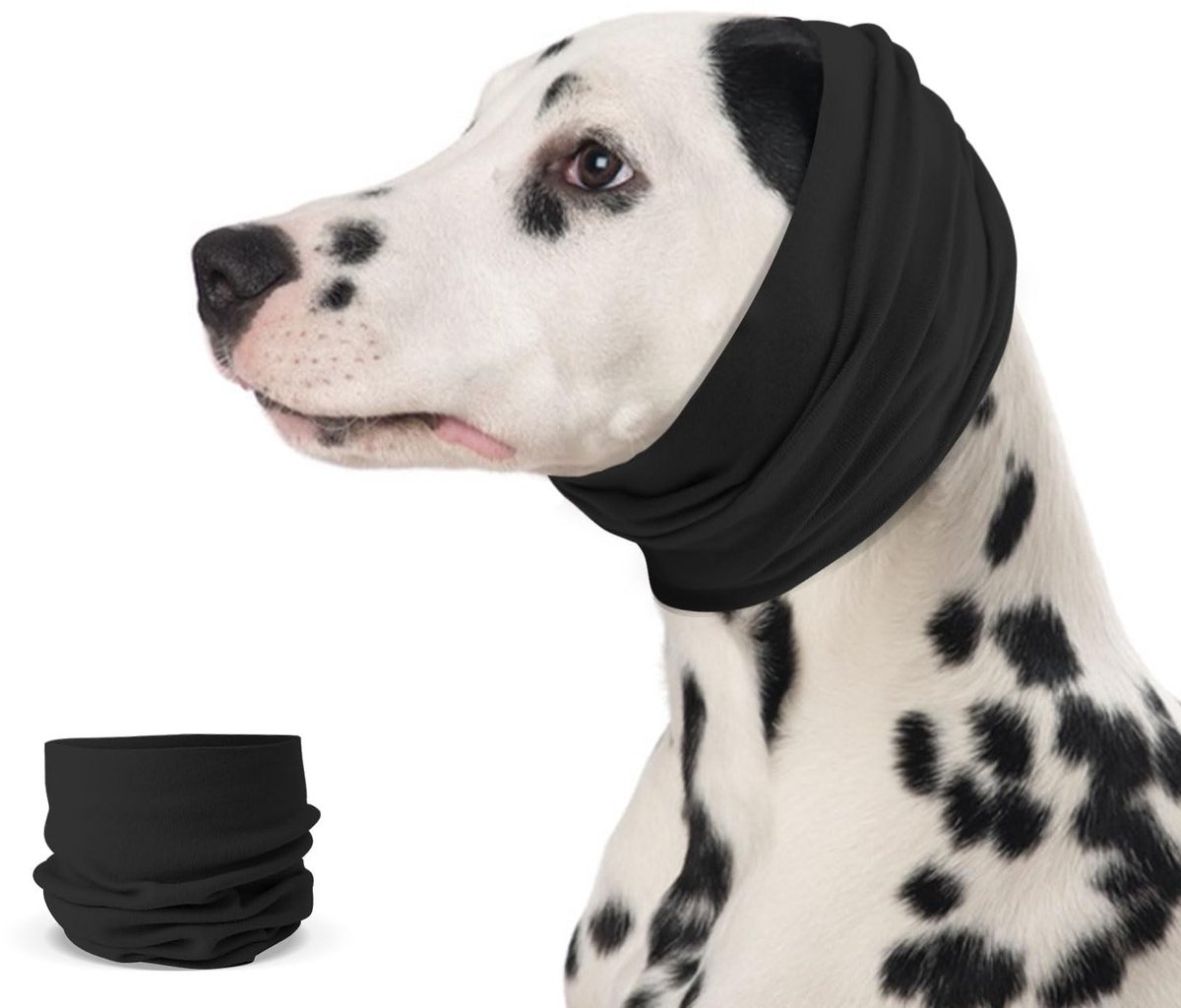 NTHProducts - Dog Ear Muffs - Oorkappen voor Honden - Warm en Zacht - Pink/Black - Geluidsbescherming - Geschikt voor Puppy en Katten