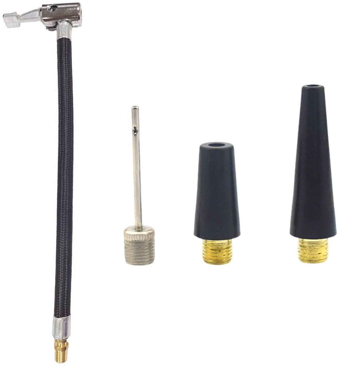 Cosensi - Opblaasbare Buis - Bandenaccessoires - 1 Deel Metalen Mondstuk - Zwart - Verlenger Voor Banden - Geschikt Voor Fietsen En Auto's - Zwart