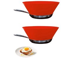 NTHProducts - Frywall Splash Guard - Siliconen Spetterbescherming - Aanpasbare Koekenpan - Rood - Alternatief voor Spetterschermen - Ideaal voor Thuisg...