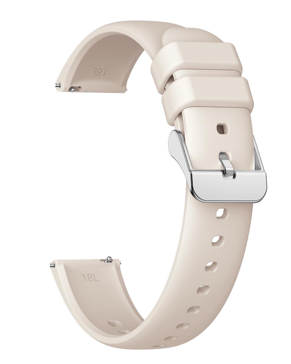 Cosensi - Silicone Horlogeband - Vervangband - 18 mm - Wit - Sporthorloge Band - Geschikt voor Smartwatch - Dames Horlogeband