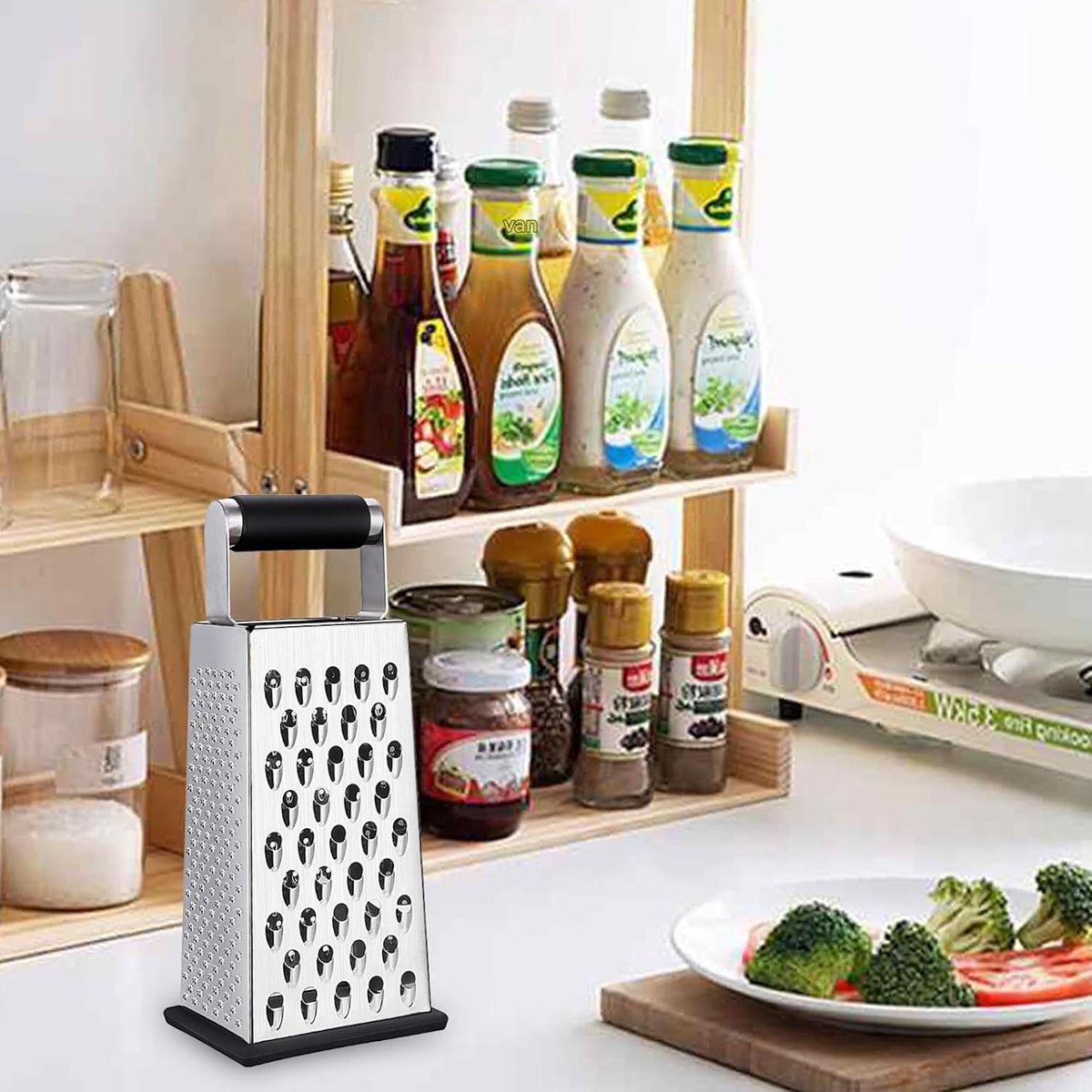 Kaasrasp - Groentesnijder - 4-in-1 Raspfunctie - 1 Stuks - Wit