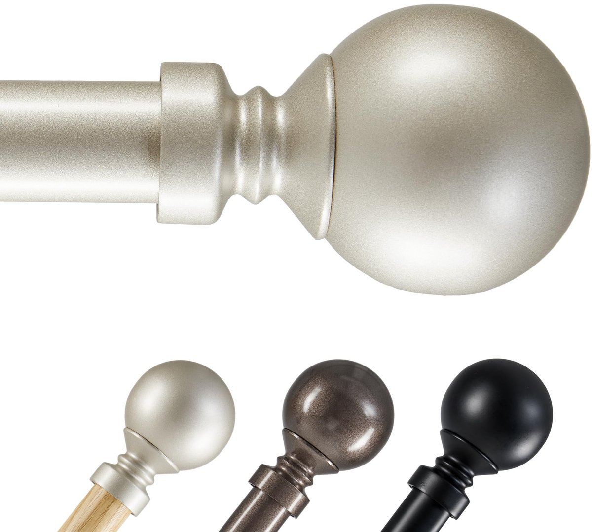Brenzoos - Gordijnroede - Decoratieve Raamdecoratie - Titanium Grijs - Stevige Stalen Constructie - Geschikt voor Woonkamer en Slaapkamer - 77-122CM