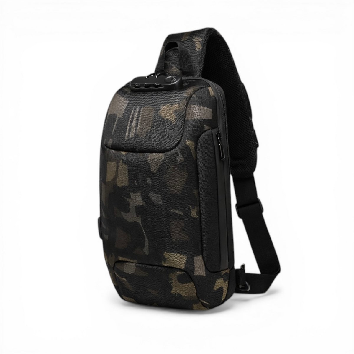 Anti-Diefstal Sling Bag - Crossbody Rugzak - Waterdichte Schoudertas - Laptop - Tablet Tas - Met Cijferslot - Camouflage