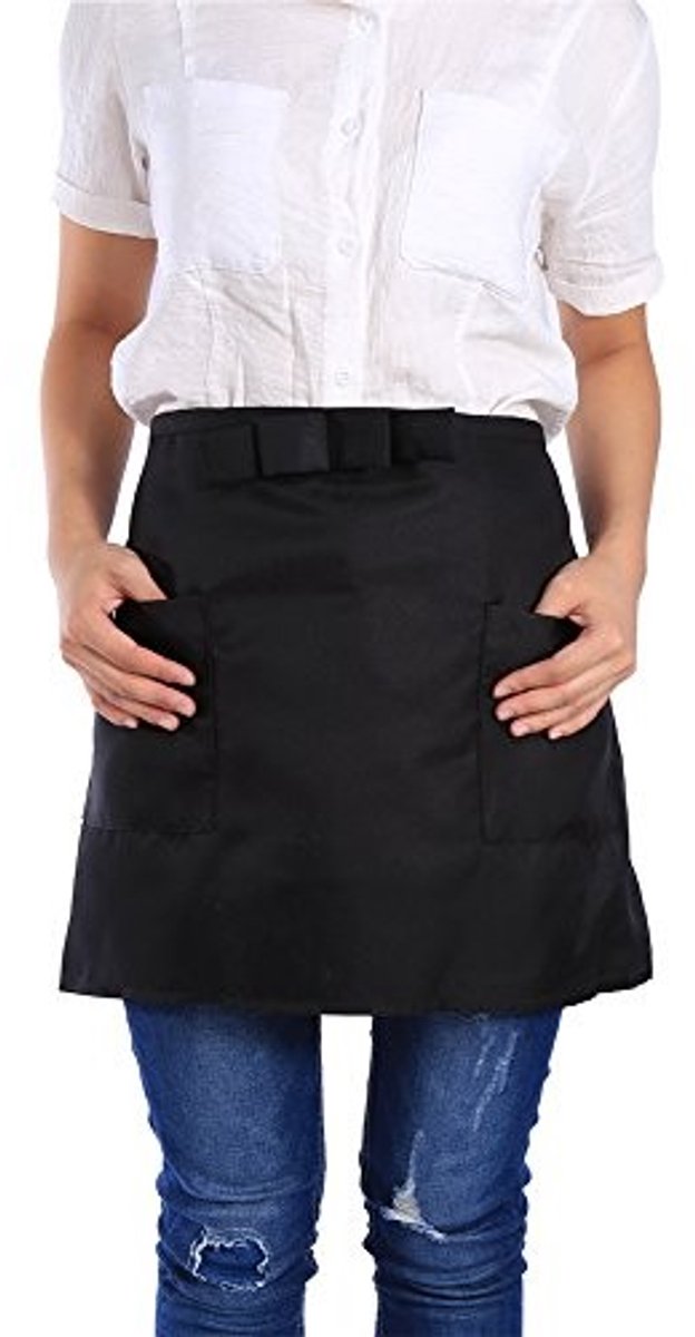 FILFEEL Taille Schort Unisex met Pockets - Korte Bow Type Schort voor Barpersoneel