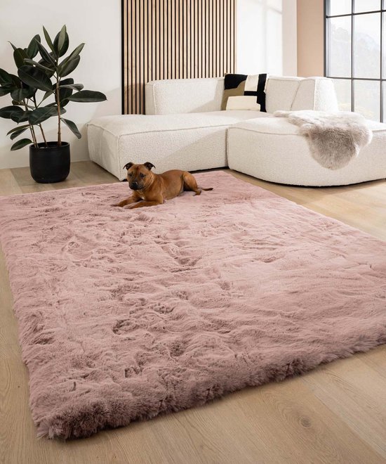 Fluffy vloerkleed - Comfy Deluxe roze 160x230 cm