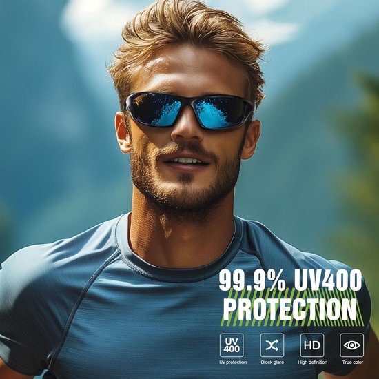 3-pack of men's polarized sports sunglasses, men's sunglasses with UV400 protection, perfect for cycling, fishing, and driving. van Merkloos — afbeelding 5