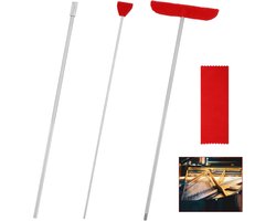 4pcs Cleaning Tool for Wing Piano, Large and Small Brush Head Cleaning Tool with Extension and Soft Fiber Cloth Piano Cleaning Set Piano Soundboard Cleaner