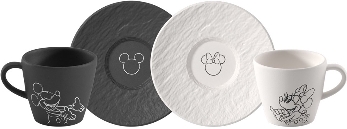 Espressotassen mit Untertassen Manufacture Rock – Mickey Mouse 60 ml Set van 2