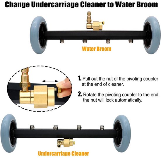 16-inch oppervlaktereiniger, autochassisreiniger, multifunctionele waterbezem 4000 psi - Grijs (sproeier niet verwijderbaar) van Merkloos	 — afbeelding 5