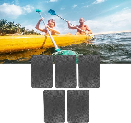 PVC Reparatiepleisters - Bootreparatieset Waterdicht - Opblaasbare Waterspullen Herstellen - Sterk Duurzaam PVC Materiaal - 15 X 10 Cm - Zwart — afbeelding 2