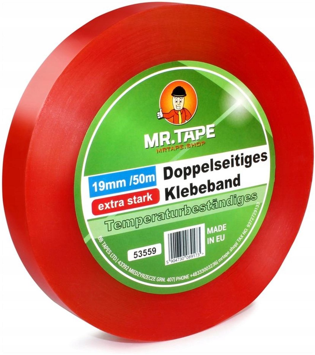 BB Tapes - Dubbelzijdige Banner Tape - 19mm - 50m - Transparant