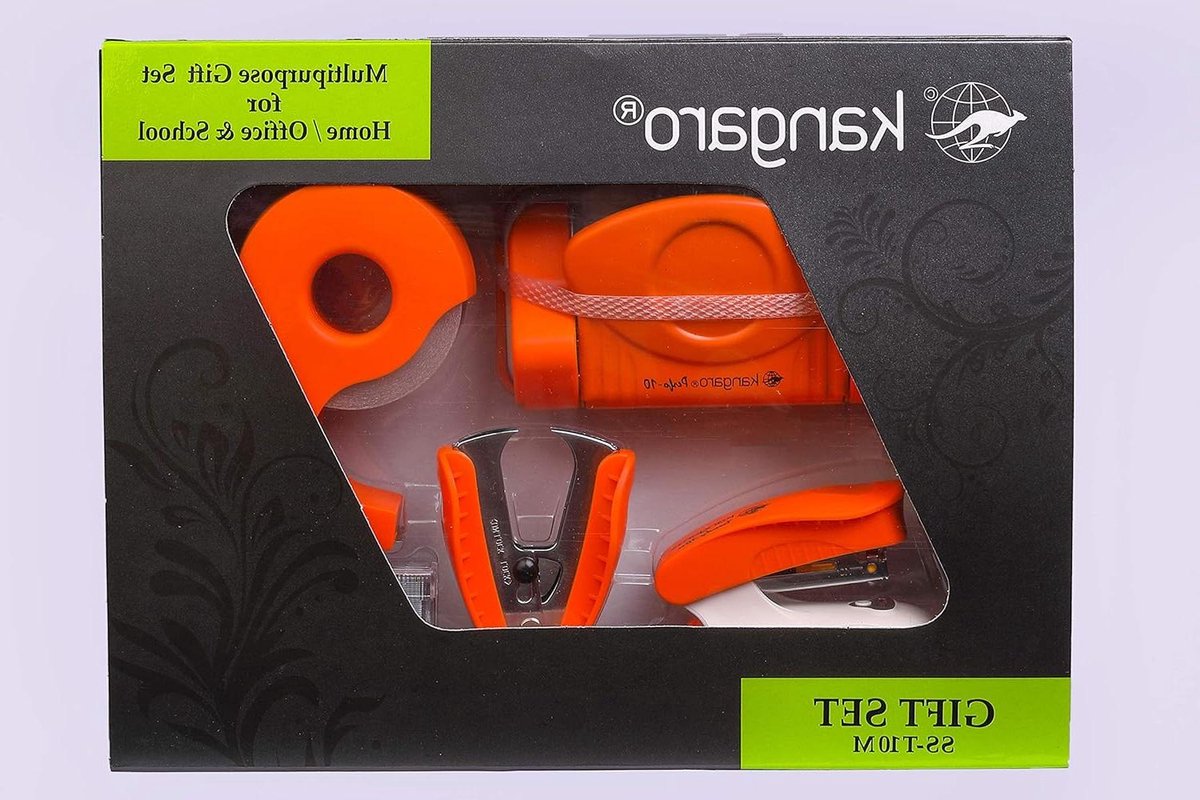 Handmatige Nietmachine - Nietapparaat Kantoor - Documenten Samenvoegen - Compleet Cadeaupakket - 22.4 x 17.1 x 4.2 cm - Oranje