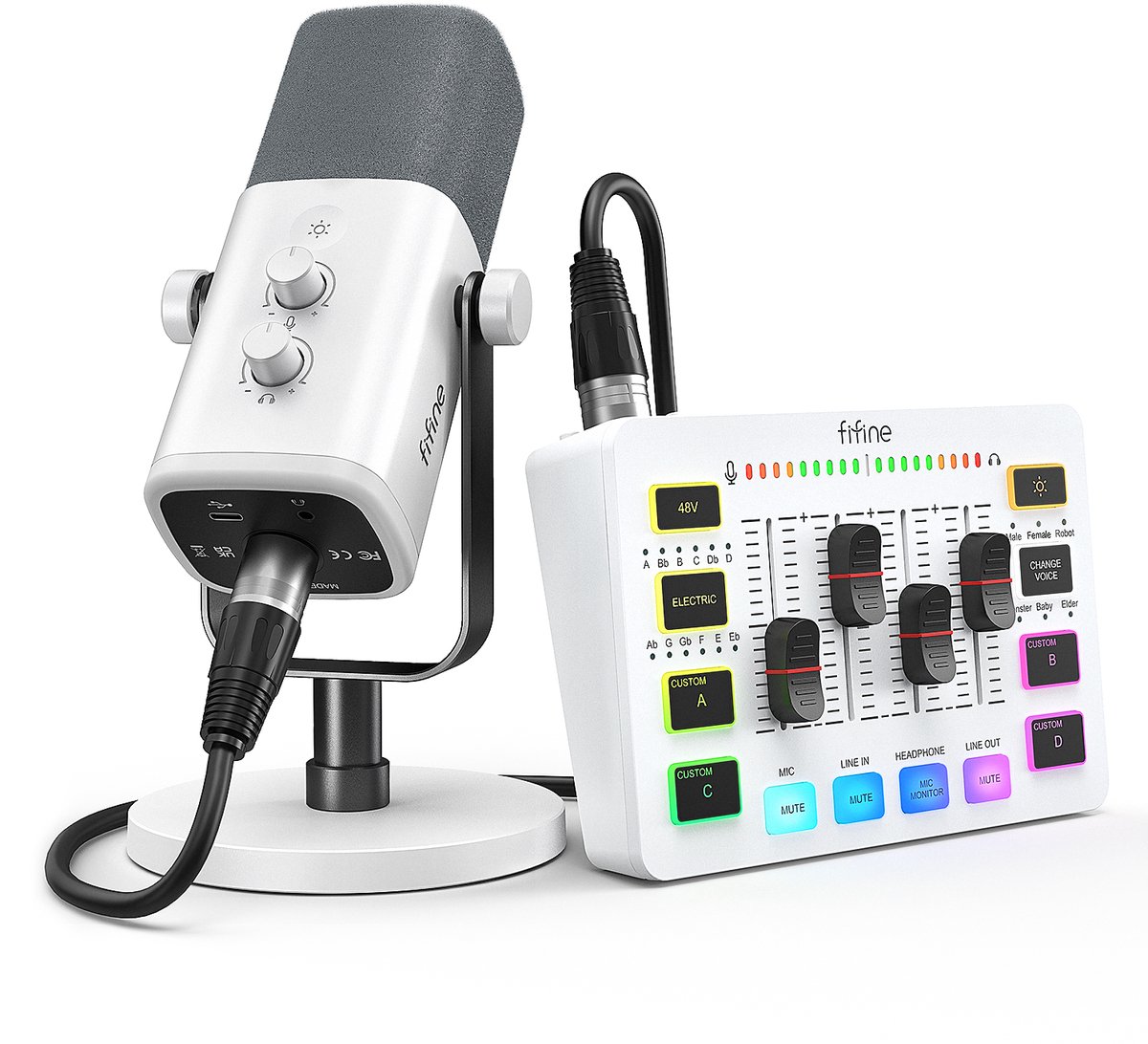 FIFINE KS-5 Starterspack - Podcast & Gaming Streaming - AM8 & SC3