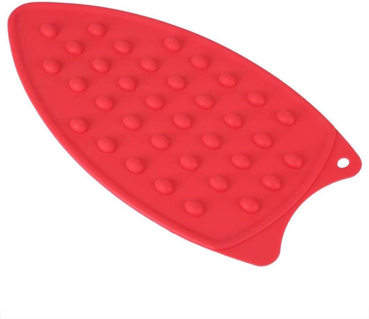 Siliconen strijkmat - Strijkijzer pad - Tafel beschermen - Hittebestendig antislip - 27 x 14 cm - Rood geel rozenrood groen