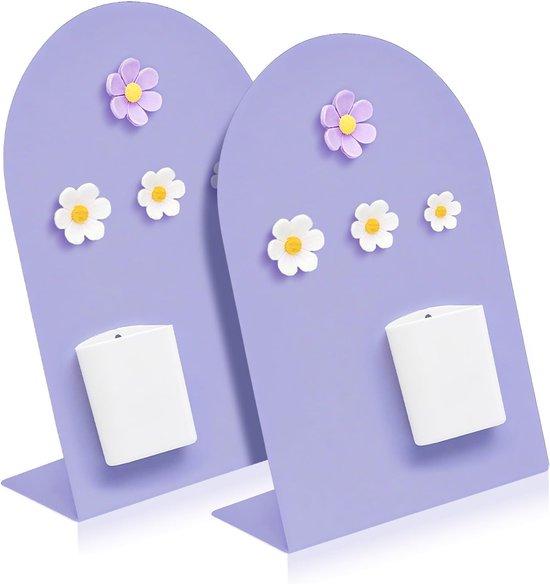 Magnetisch Borden voor Bureau - Met Magneet Potloodhouder en Bloemvormige Magneten - Metalen Mededelingen- & Memobord - Voor Foto- & Herinnering Weergave - Geschikt voor Thuis, Kantoor, Studentenwoning en Appartement - 8 × 11 inch