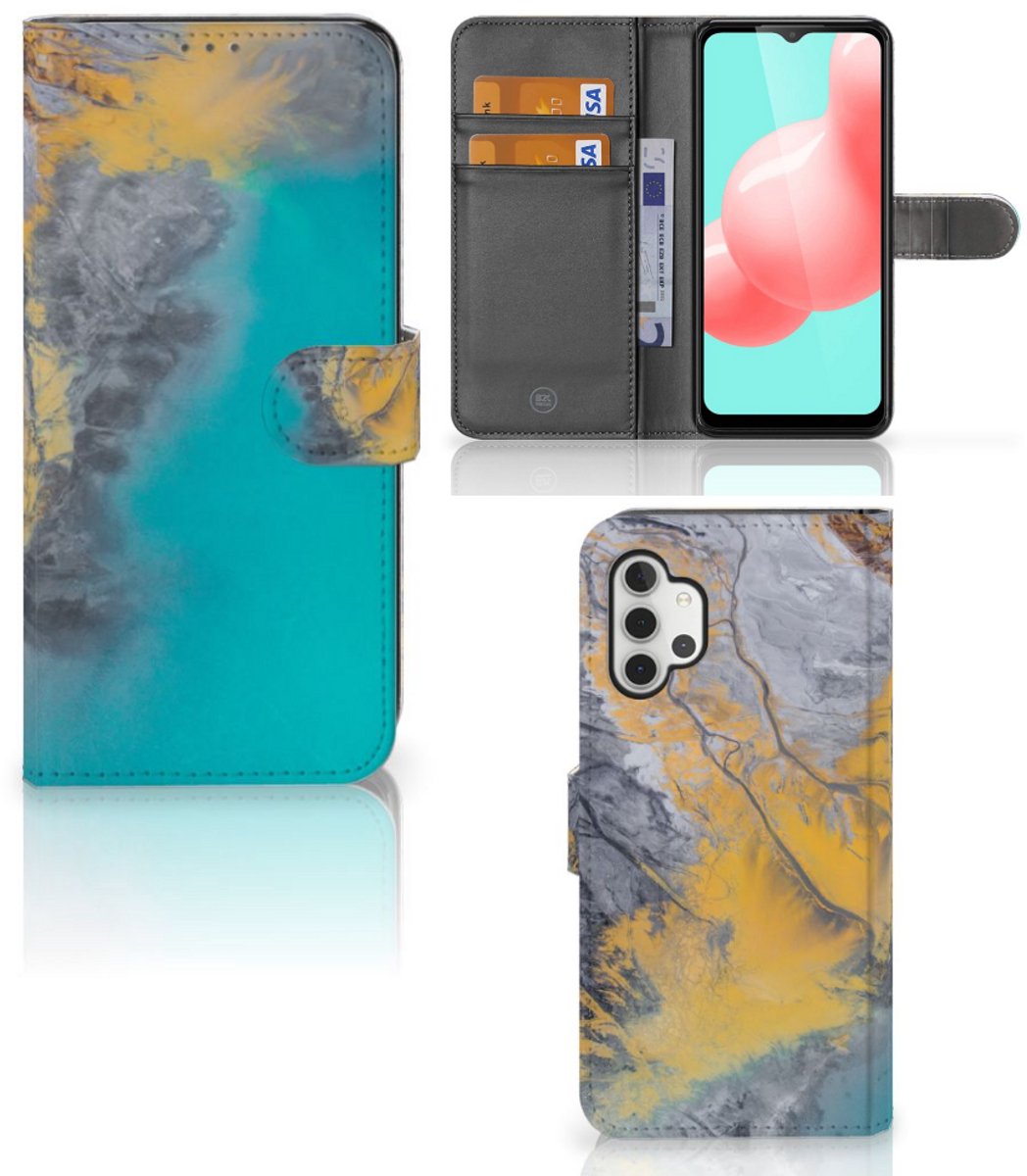 Samsung Galaxy A32 5G Bookcase Marble Blue Gold