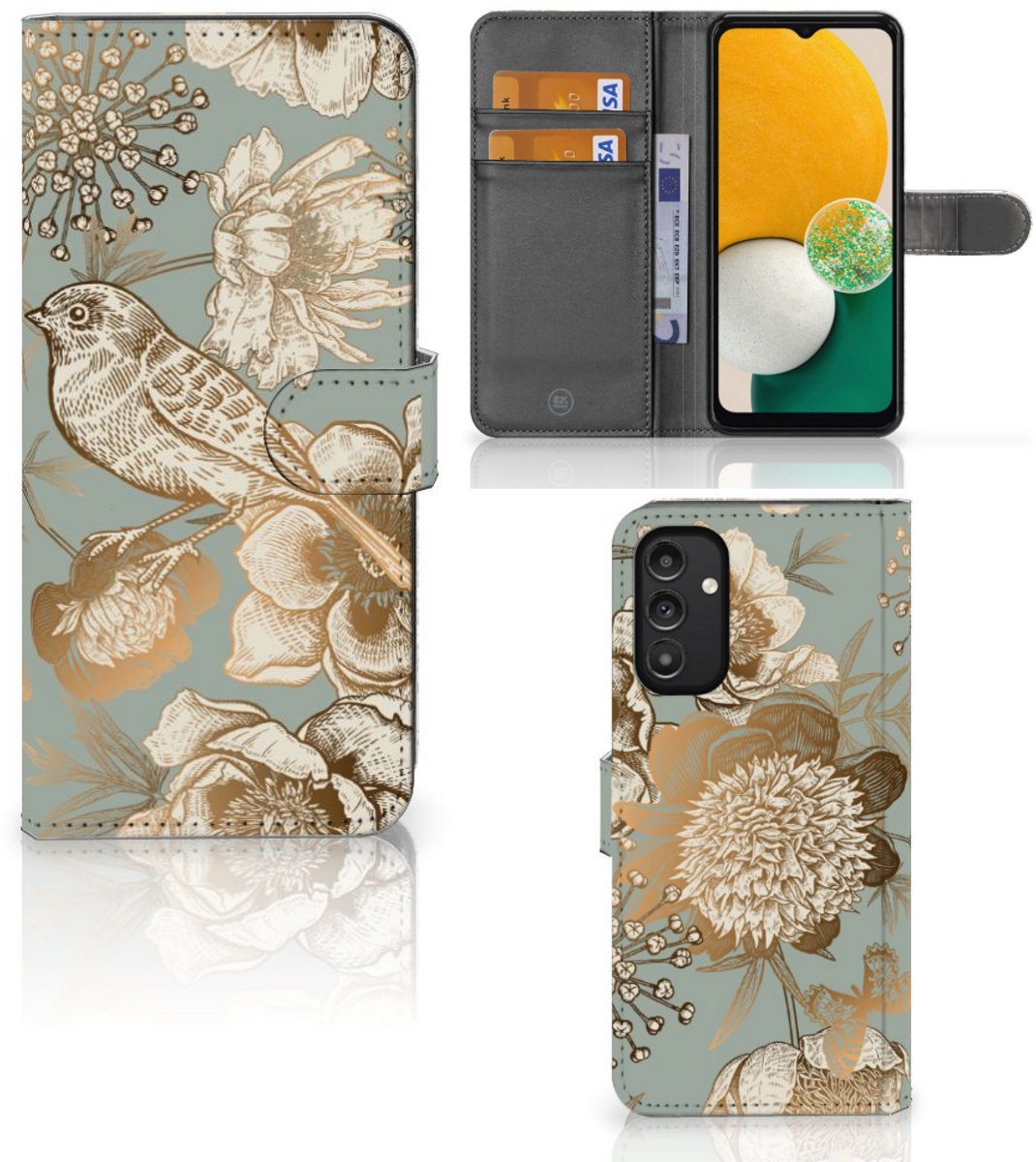 Hoesje voor Samsung Galaxy A14 4G Vintage Bird Flowers