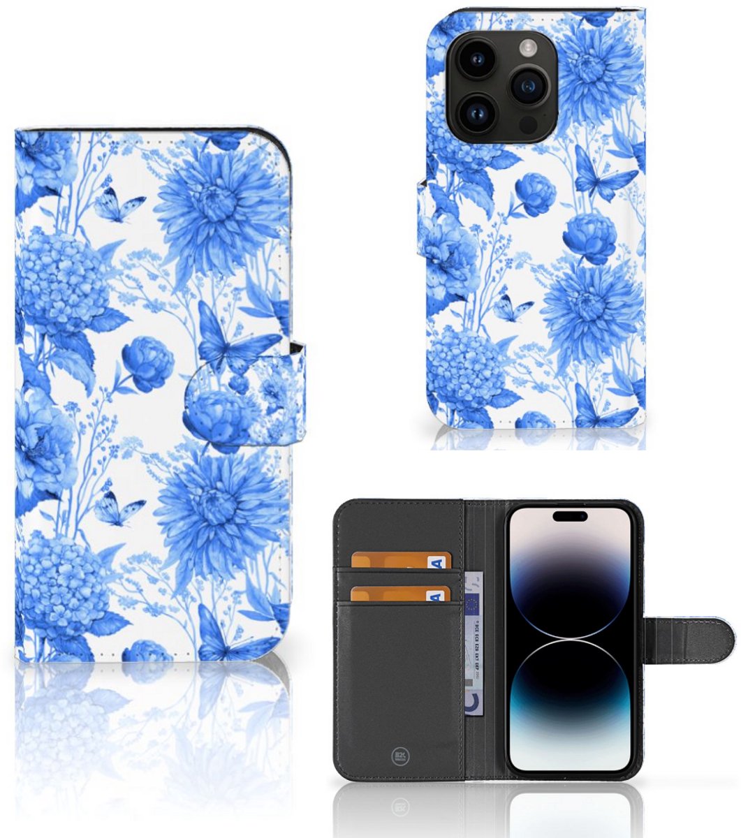 Hoesje voor iPhone 15 Pro Flowers Blue