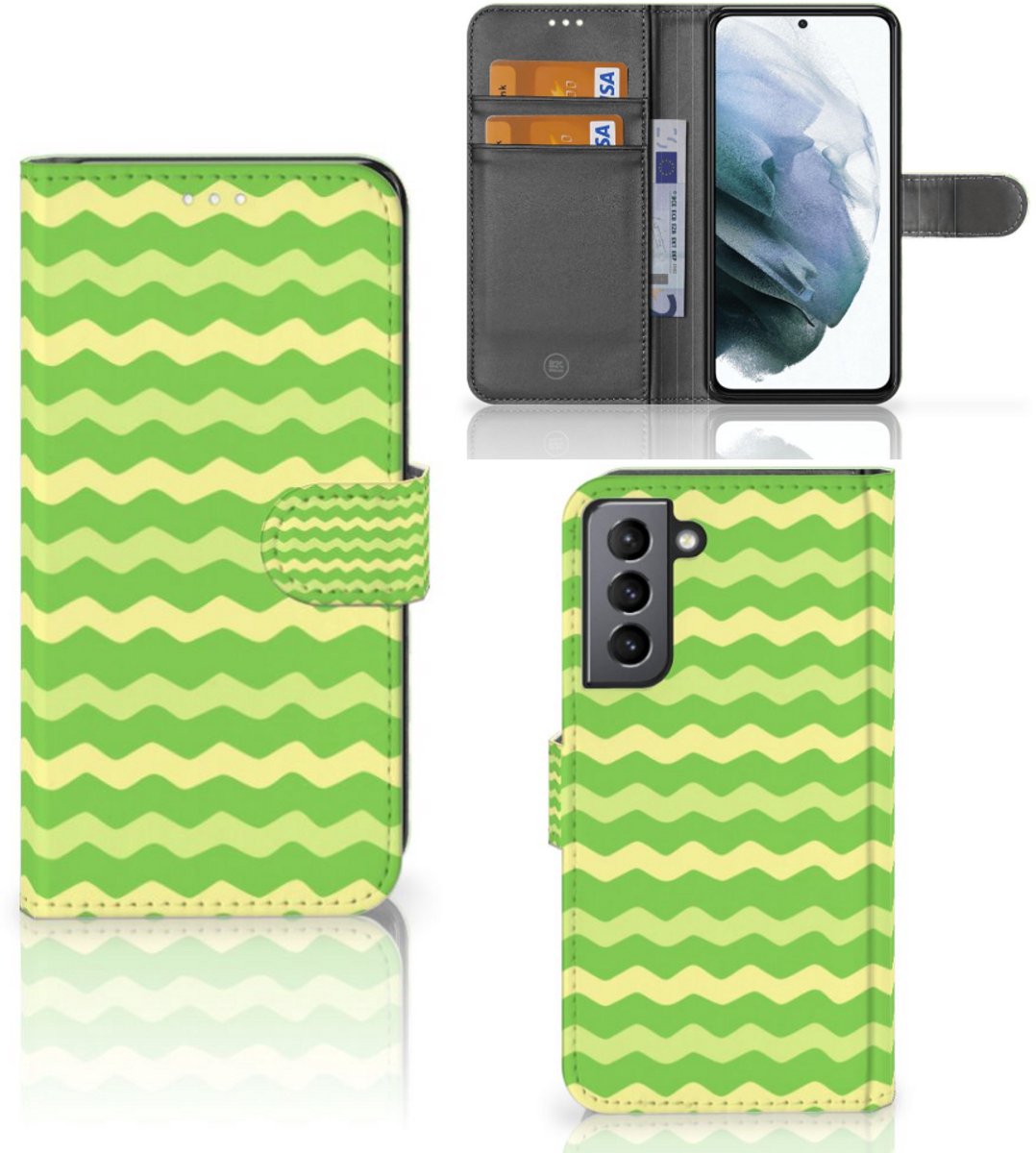 Samsung Galaxy S21 FE Telefoon Hoesje Waves Green