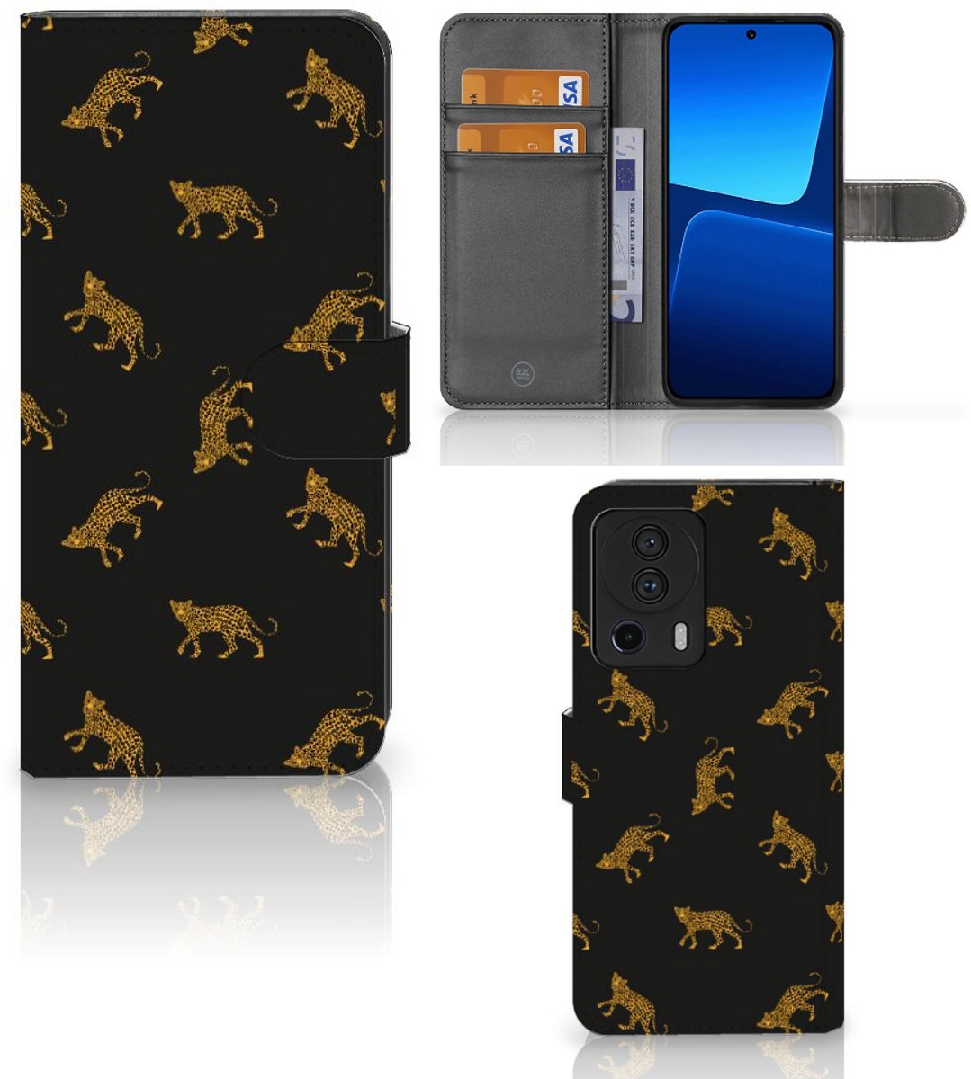 Telefoonhoesje met Pasjes voor Xiaomi 13 Lite Leopards