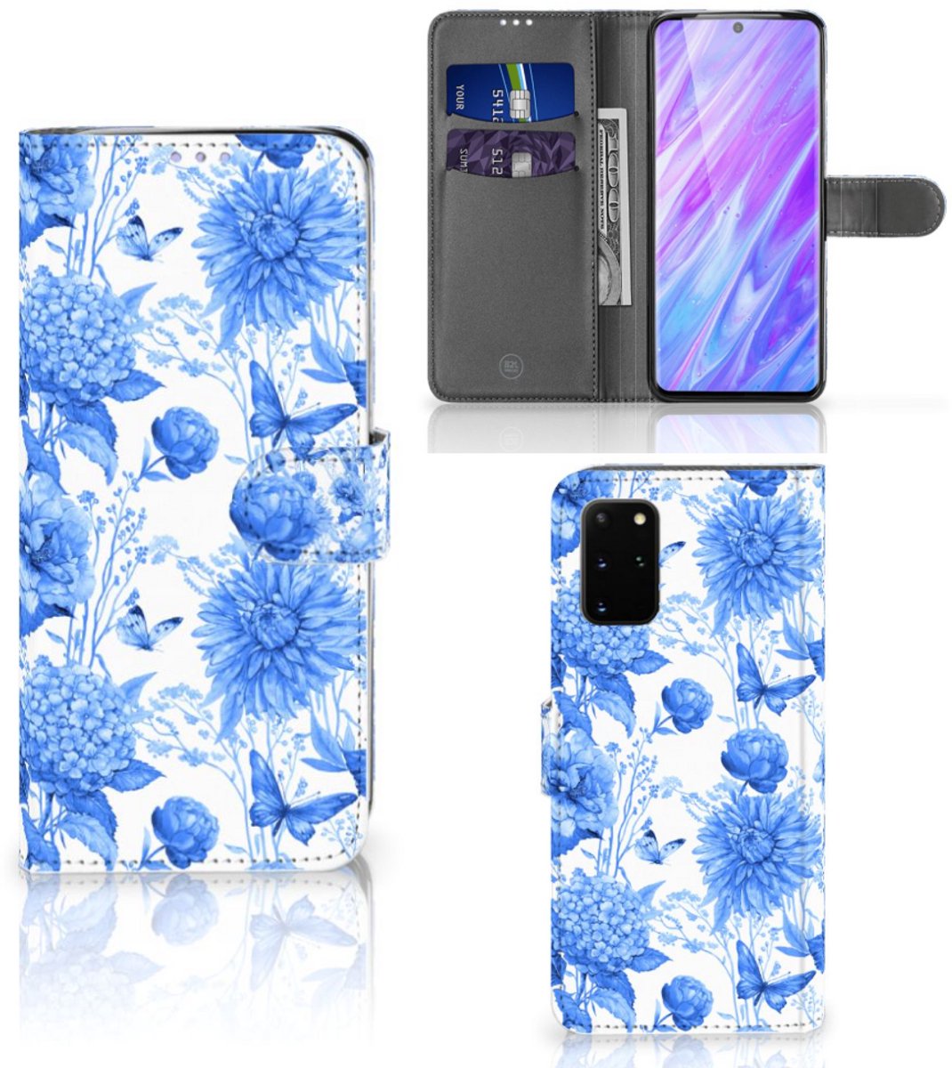 Hoesje voor Samsung Galaxy S20 Plus Flowers Blue