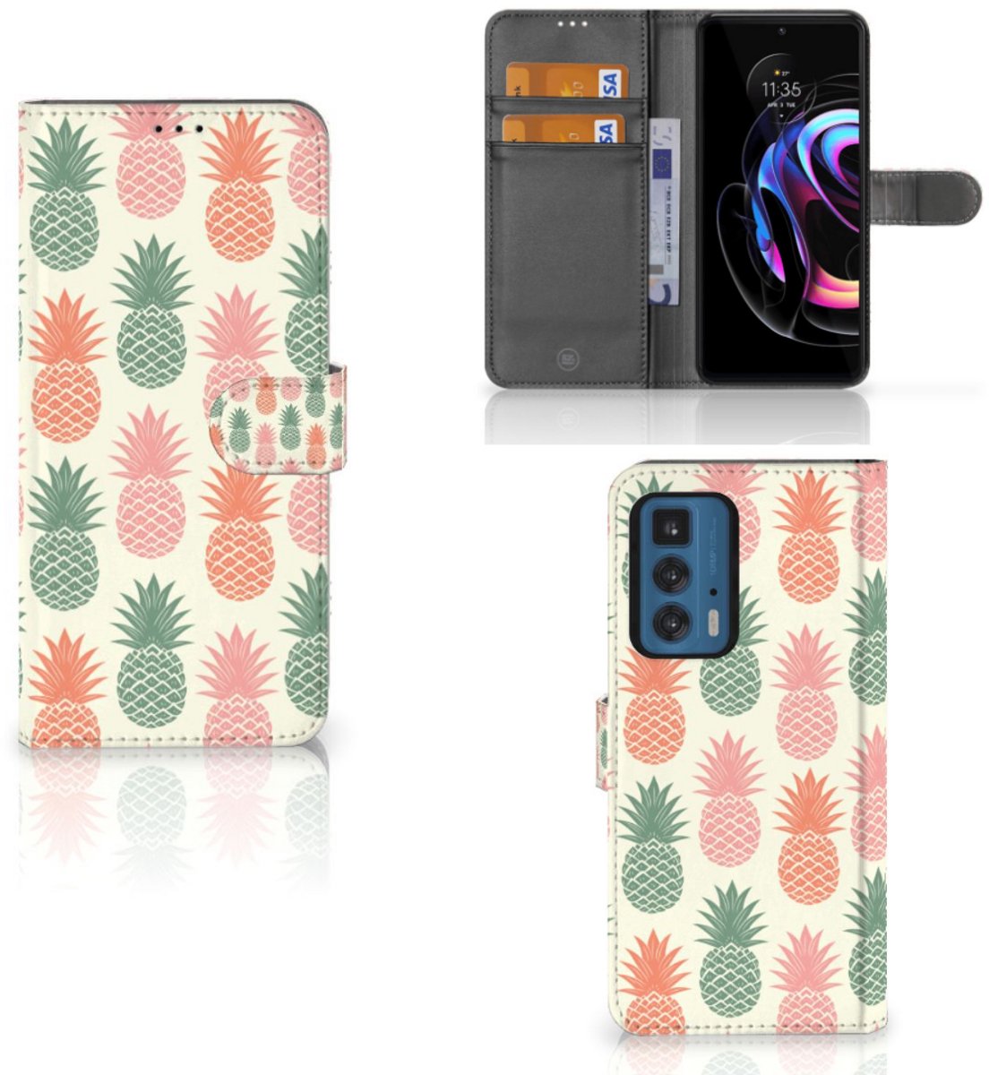 Motorola Edge 20 Pro Book Cover Ananas