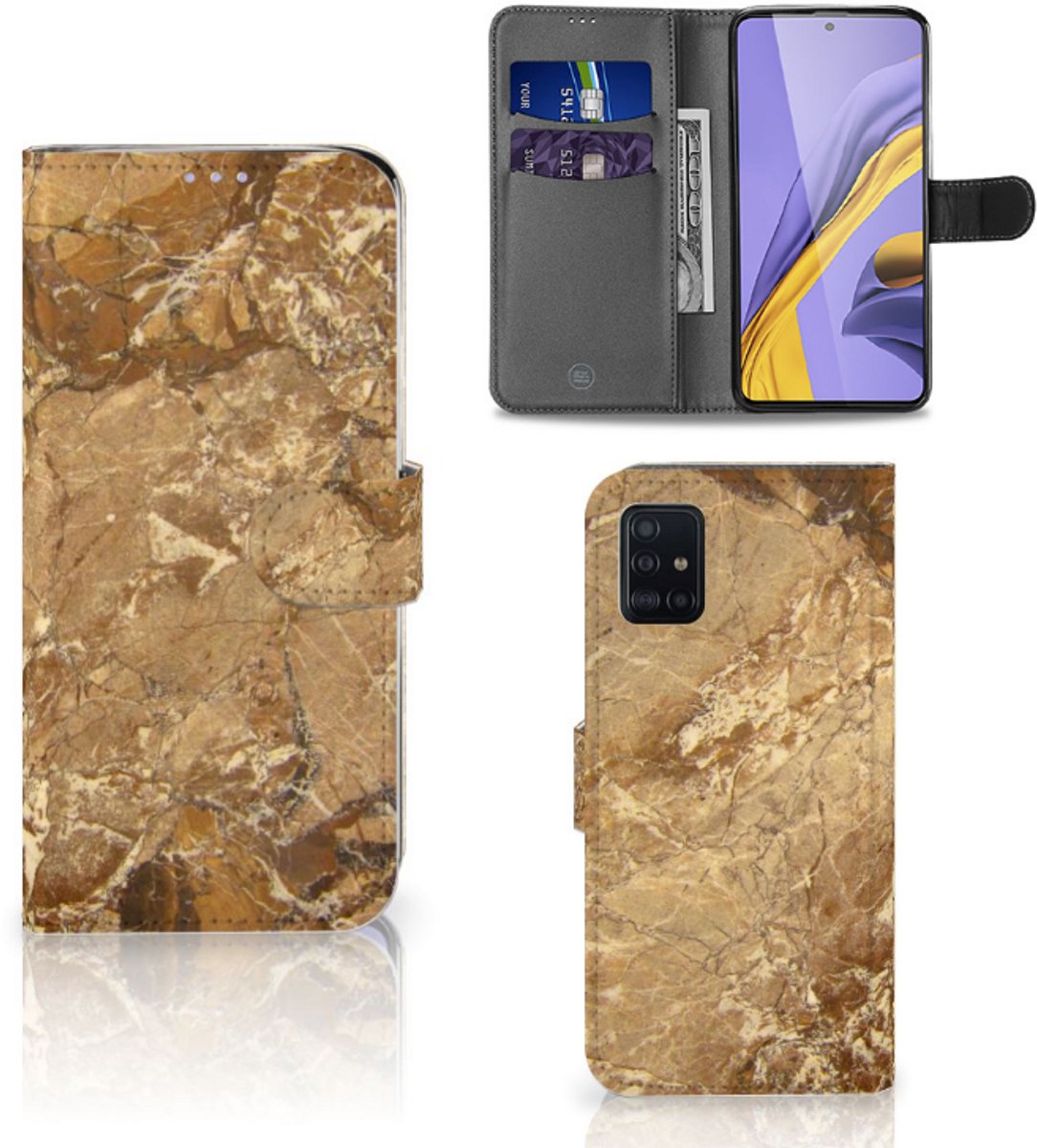 Samsung Galaxy A51 Bookcase Marmer Creme