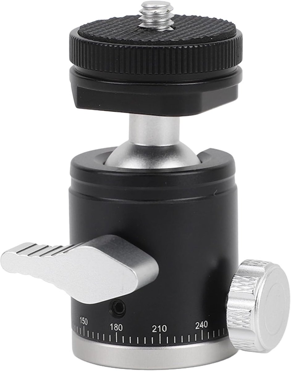 Mini Balhoofd - Compacte Statiefkop - Livestreamen Vlogs - 360 Graden Rotatie - 19mm Diameter - Zwart