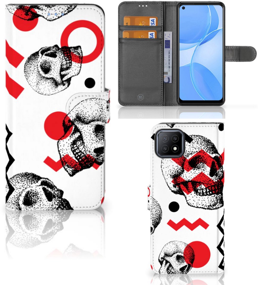 Telefoonhoesje met Naam OPPO A73 5G Skull Red
