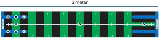 Putting Mat - Golfmat Oefenen - Golfspel Verbeteren - Met Visuele Hulpmiddelen - 3 Meter Lang - Groen/Zwart — afbeelding 5