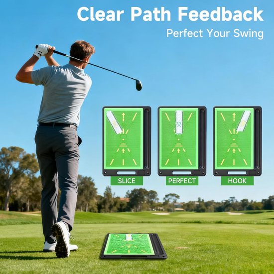 Golf Oefenmat - Golfmat Golfmatten - Swing Analyse - Dubbelzijdig Verwisselbaar - 44x31 cm - Groen van GOLF — afbeelding 3