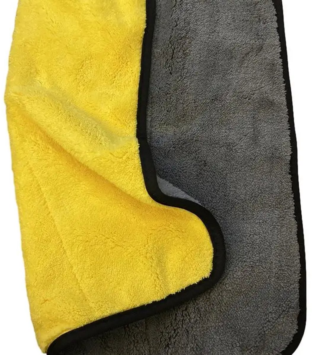 Go Go Gadget - Microvezel droogdoek - Auto droogdoek - Schoonmaakdoek - 40x60cm - Geel/ Grijs - 1 stuk