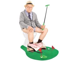 JEU DE GOLF DE TOILET - Golfspel - Speelgoed Golfset - fun op de toilet - plastic - incl, 2 ballen - putten terwijl je zit #Toiletgolf Pottygolf WC-golf Mini golf toilet Golfspel voor op het toilet Toilet putting badkamer golf