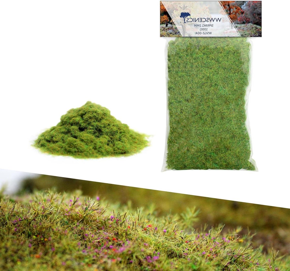 Statisch Gras - Model Gras - Landschappen Creëren - Nylon Flock Vezels - 100g - Groen