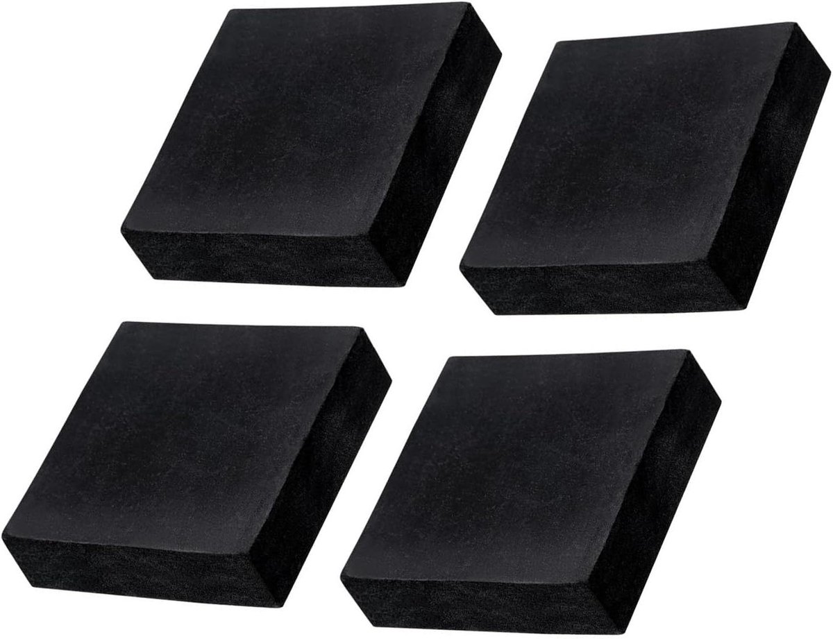 Antivibratiepads Rubber - Trillingsdempers Isolatiematten - Apparatuur Stabiliseren - Zware Druk Bestendig - 50x50x15 mm - Zwart