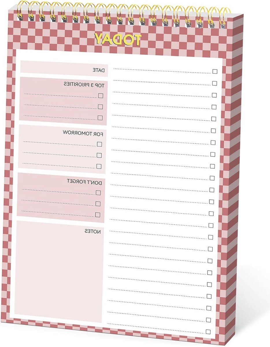 To Do List Notitieblok - Dagelijkse Planner Checklist - Taken Beheren - 52 Vellen Dik Papier