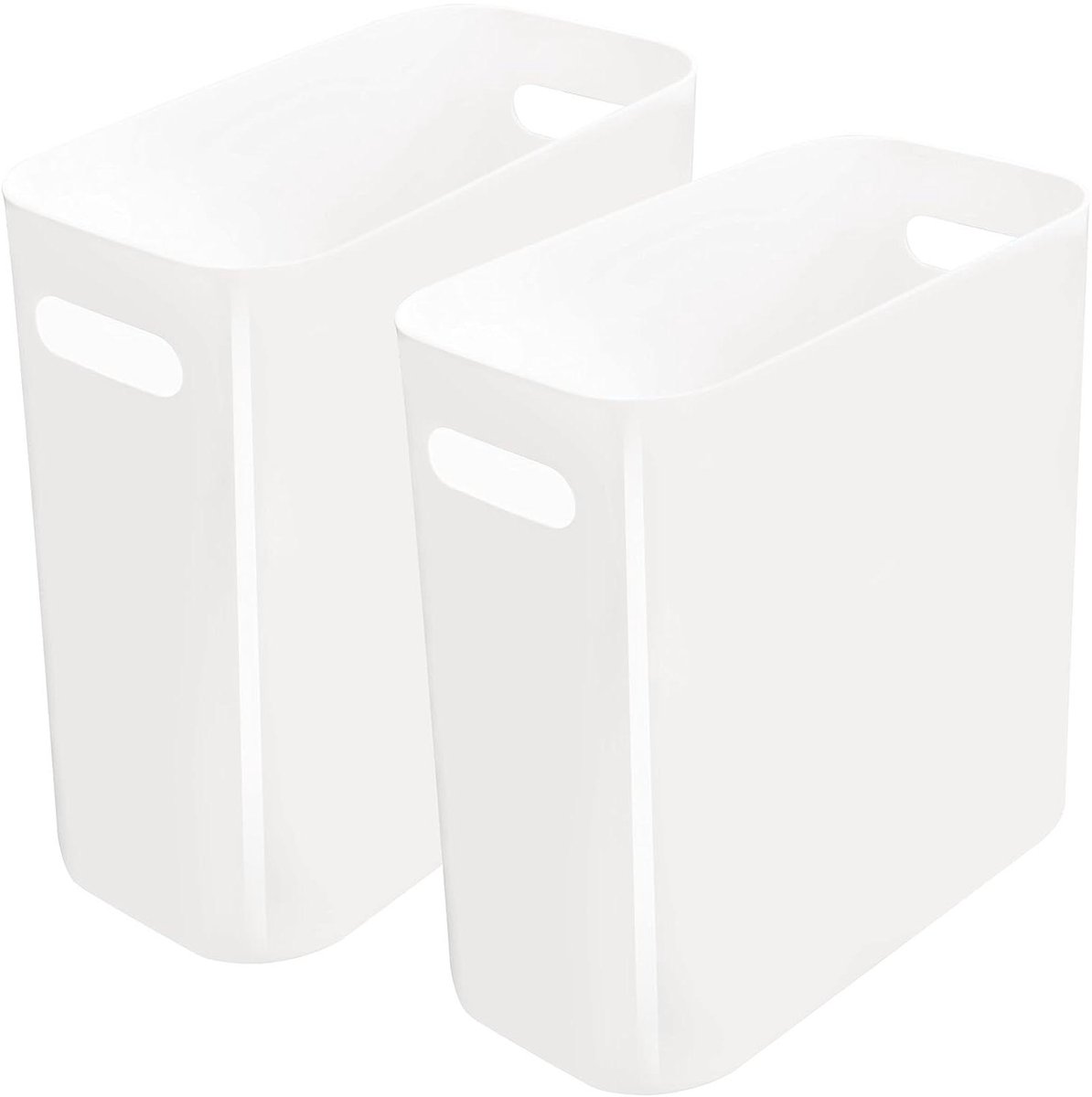 Slimme Prullenbakken - Afvalbak Set - Ruimte Besparen - Met Handvatten - 10 Liter - Wit